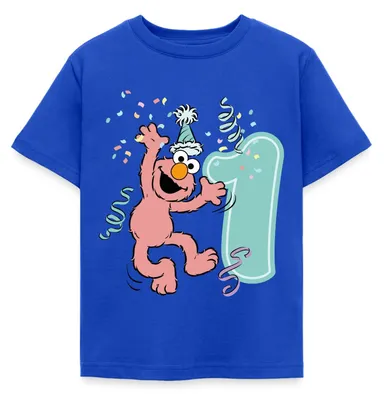 Produktbild von Spreadshirt Sesamstraße Geburtstagdesign Mit Elmo Ein Jahr Kinder T-Shirt, 98/104 (3-4 Jahre), Royalblau