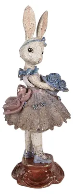 Produktbild von Clayre & Eef Dekorationsfigur Kaninchen 15x14x35 cm Beige Kunststoff