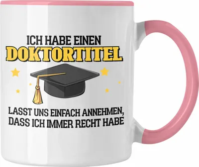 Produktbild von Trendation - Lustige Tasse Doktortitel Bestanden- Geschenk Bestandene Prüfung (Rosa)