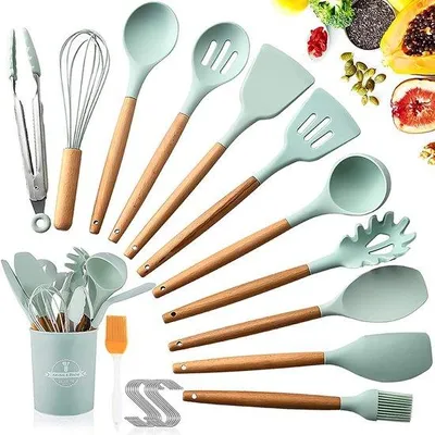 Produktbild von Famanu Kochlöffel Kochgeschirr Set - Hochwertige Materialien