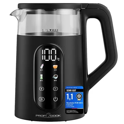 Produktbild von ProfiCook® Wasserkocher mit Temperatureinstellung | 40 - 100°C | 1,7L | Schnellstartfunktion | 2200W | Warmhaltefunktion | PC WK 1328 G