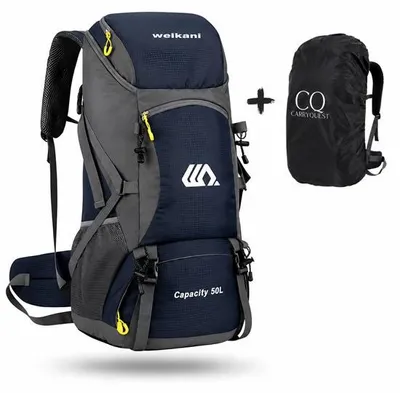 Productafbeelding van CarryQuest® - Wandelrugzak, waterdicht, 50 liter, met schoenencompartiment, donkerblauw
