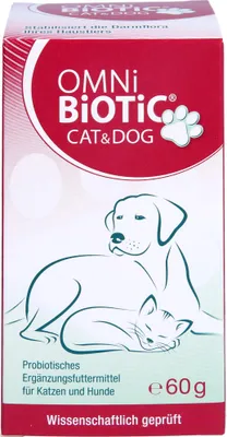 Produktbild von OMNi-BiOTiC Cat & Dog probiotisches Ergänzungsfuttermittel für Katzen & Hunde, 60 g Pulver