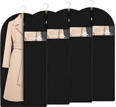Produktbild von Ultiluxe Kleiderhüllen - 4 Stück - Staubdicht - Kleideraufbewahrung 120 x 60 cm - Mit Reißverschluss - Schwarz