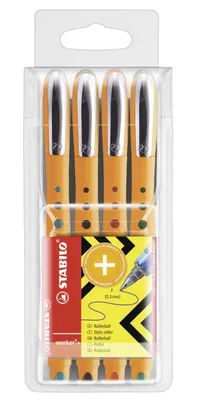 Immagine prodotto di STABILO® 2016/4 Rollerball - worker+ - fine - confezione da 4 - verde, rosso, blu, nero