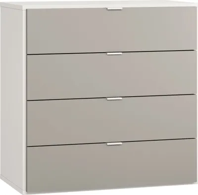 Produktbild von Kommode Bellaco 32, Farbe: Weiß / Grau - Abmessungen: 92 x 90 x 47 cm (H x B x T)