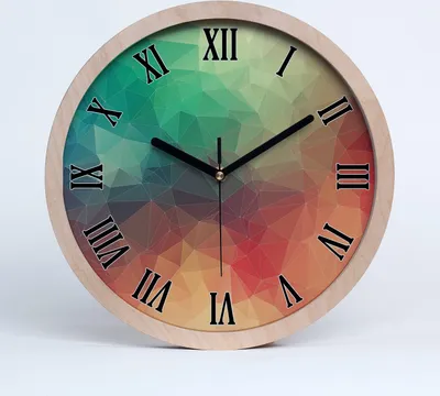 Produktbild von Holzuhr 20fi cm wanduhr - schwarze Spitzen - geometrischer Hintergrund