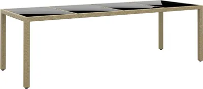 Produktbild von Gartentisch mit Glasplatte Beige Poly Rattan , Gartentische Design 2024