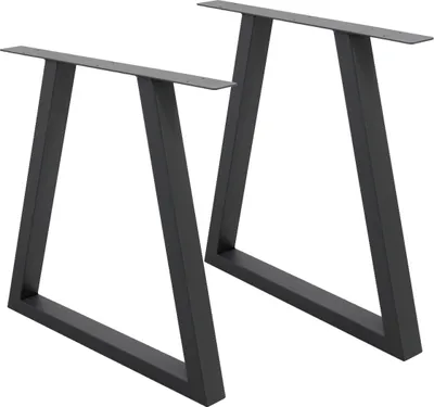 Produktbild von ECD Germany 2x Tischbeine Trapez-Design, 60x72 cm, Anthrazit, aus Stahl