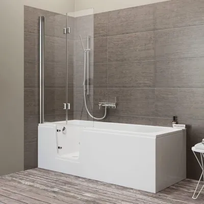 Produktbild von Steinkamp easy entry Badewanne 160 x 75 cm mit Glastür links und Acrylverkleidung