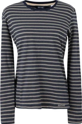 Image de Regatta - T-shirt « Federica » pour femme, manches longues RG12227 (42 DE) (Bleu marine/Jaune vanille clair)