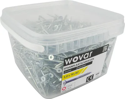 Produktbild von Vorteilseimer Spanplattenschrauben Verzinkt 5,0 x 70 mm Torx 20 Teilgewinde - 600 Stück
