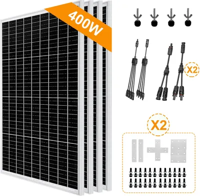 Produktbild von 400W 12V Solarpanel Monokristallin Solarmodul Solaranlage Komplettset Solar Set Photovoltaik für Wohnmobil/Haus/Balkon