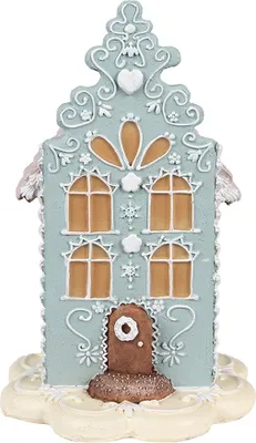 Produktbild von Clayre & Eef Lebkuchenhaus 20 cm Blau Polyresin