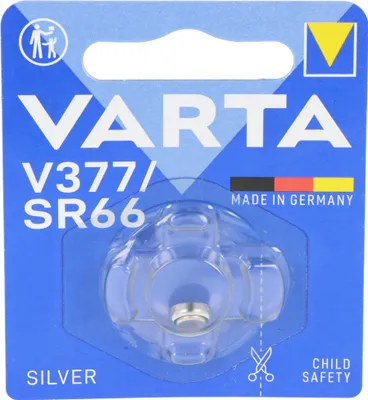 Produktbild von Varta V 377 1,55 V 27 mAh Uhrenzelle silber