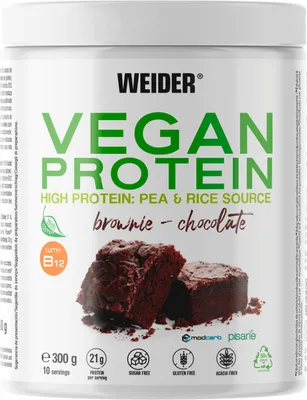 Produktbild von Weider Vegan Protein (300g) Brownie - Chocolate - Eiweiße - Veganes Eiweiß