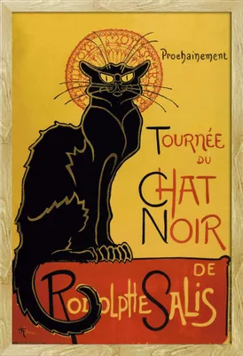 Obrázek produktu pro Steinlen, Theophile - Plakát - Tournee du Chat Noir + odnímatelný rám, Shinsuke® Maxi MDF buk, akrylový disk