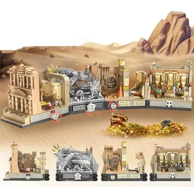 Produktbild von Baustein-Set Räuber verlorener Schatz Tempel Heiliger Gral 2388 Teile Modellbau Erwachsene