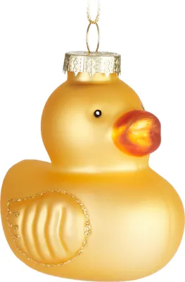 Produktbild von BRUBAKER Quietscheente Gelb Weihnachtskugel aus Glas - Handbemalt - Christbaumschmuck Lustig - Christbaumkugel Ente Figuren Weihnachtsdeko
