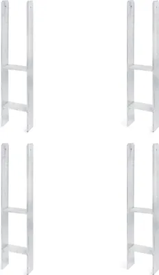 Zdjęcie produktu dla Alberts 4 x wsporniki słupków H, 121x600 mm, grubość materiału 6 mm, głębokość 60 mm, ocynkowane ogniowo