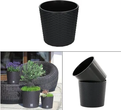 Produktbild von Rato runder Blumentopf DRTUS250L mit Einsatz | Anthrazit