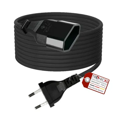 Obrázek produktu pro 5m prodlužovací kabel Euro prodlužovací napájecí kabel černý kabel