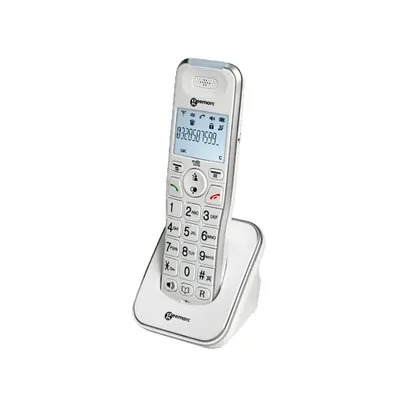 Image de Geemarc AMPLIDECT 295 AD Téléphone sans fil pour seniors Écran rétroéclairé Blanc (AMPLIDECT 295 AD)