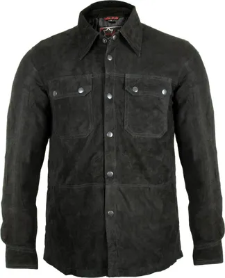 Produktbild von MDM Wildlederhemd in Schwarz Lederhemd Velour Optik Weiches Leder(3XL)