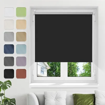 Produktbild von Verdunkelungsrollo ohne Bohren 115x230 cm Schwarz