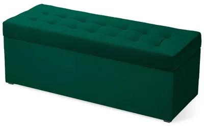 Obrázek produktu pro MG Design, zelený podnožový taburet, 45x120 cm - s úložným prostorem 140 litrů, nosnost až 300 kg, snadno udržovatelný, matný povrch, vhodný do obývacího pokoje a chodby