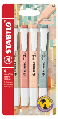 Produktbild von STABILO swing cool NatureCOLORS, 4 Stück(e), Beige, Grün, Rose, 3 Jahr(e), Meißel, Mehrfarbig, 1 mm