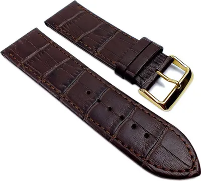 Produktbild von Minott Big Fashion - Louis. Prägung Ersatzband Uhrenarmband Kalbsleder Band Dunkelbraun 21933G, Anstoß:24 mm