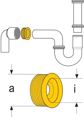 Produktbild von Otto Haas, 3145, Gummi-Manschetten für SML-/Gussrohr-Winkel, DN 40/32, a-Ø 41 mm x i-Ø 26 mm