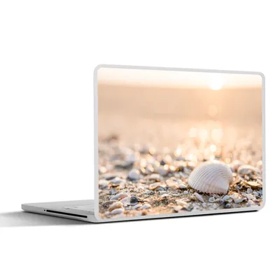 Produktbild von MuchoWow® Laptop Aufkleber Sticker Cover Muscheln - Weiß - Strand - Sommer 32.5x23.5 cm - Sticker für Laptop - Selbstklebend