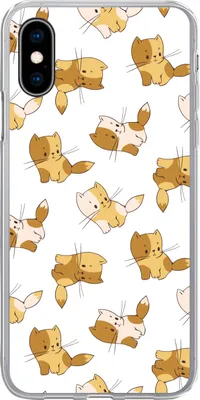 Produktbild von MuchoWow® Handyhülle Schutzhülle Hülle für Telefoonhoesje iPhone X Muster - Katze - Kätzchen - Jungen - Mädchen - Kinder - Kind Silikon Softcase Handy Hülle - Handyhülle