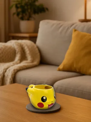 Produktbild von Pokemon 3D Tasse - Pikachu Kaffeetasse Becher Kaffeebecher aus Keramik 480 ml Gelb