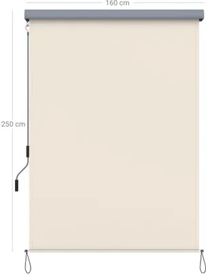 Productafbeelding van Famanu Verticale Markies - Waterdicht, UV-bestendig, Beige - 1,6 x 2,5 meter