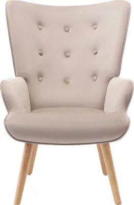 Produktbild von Beigefarbener Velours-Sessel - VATELY
