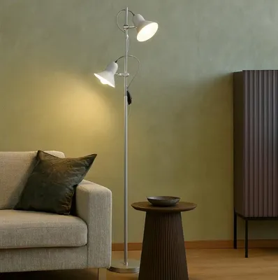 Image de POLLY Argent Lampadaire 2 ampoules