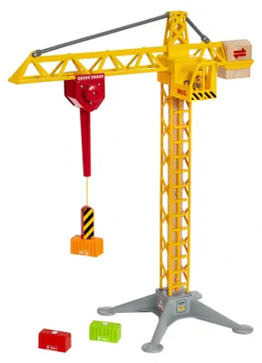 Produktbild von Brio Großer Baukran mit Licht 63383500 - Mit Magnethagen, um 360 Grad drehbar, für Kinder ab 3 Jahre