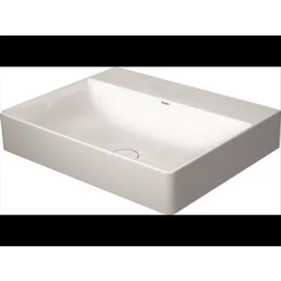 Zdjęcie produktu dla Duravit umywalka DURASQUARE bez przelewu, z otworem na baterię, 600 x 470 mm bez otworu na baterię biała