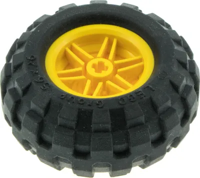 Obrázok produktu pre 1x koleso Lego Technic 56x26 čierny ráfik 30.4x20 žltá pneumatika 55976 56145c02
