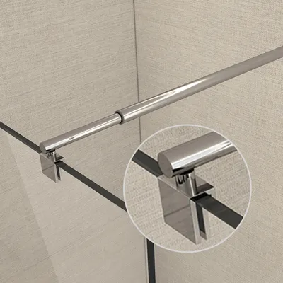 Produktbild von Heilmetz Stabilisator Haltestange Duschwände Stabilisierungsstange Rund Edelstahl Teleskopstange 70-120cm für 8-10mm Walk in Duschwände Stützstange