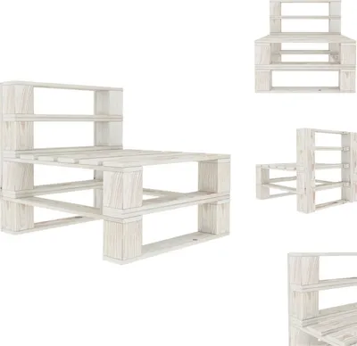 Produktbild von vidaXL Outdoor-Mittelsofa Paletten Holz Weiß -  Gartenbänke