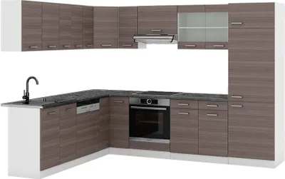 Produktbild von Eckküche Vicco R-Line Edelgrau/Weiß 287 x 60 cm , AP Anthrazit, Model 42602
