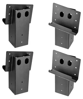 Productafbeelding van VEVOR beugels met 8° helling, platformbeugel, geschikt voor hout van 88,9 x 88,9 mm, draagvermogen van 1000 kg, hertenstandaardbeugel voor hoogzitplaatsen, jachttoeristenplatforms, schietbanen, set van 4 stuks