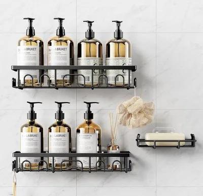 Produktbild von RVS Doucheplank Organizer mit Seifenhalter & Zahnbürstenhalter – Wandregal für Dusche und Bad