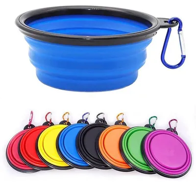 Produktbild von Zusammenklappbarer Hundenapf Wassernapf Tragbar Blau Größe M 650ml