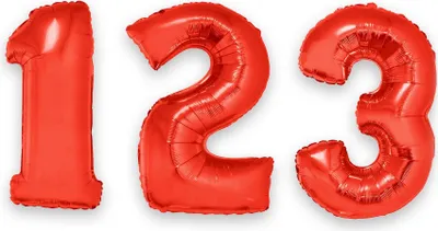 Image de Ballon XXL Chiffres 100 cm - Rouge Chiffre : 3