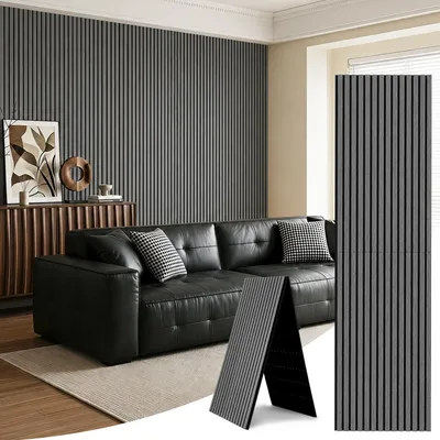 Immagine prodotto di Ikodm, 1 pannello acustico pieghevole con finitura effetto legno e rivestimento in feltro, dimensioni 240 x 60 cm, colore rovere argentato